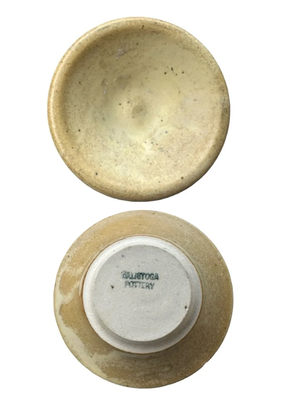 2 Calistoga Pottery Ceramic Decorative Mini Dish Cup Round Art Cup USA Made